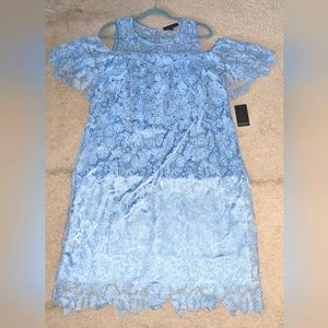 Eloquii Plus Alaska Blue Lace Ruffle Dress 18
